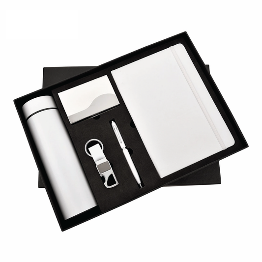5in1 Personalized Combo Gift Set A5 Notebook Diary, Pen, Keychain, Bottle, and Cardholder - For Employee Joining Kit, Corporate Gifting, Return Gift, Exhibition Freebies, Event Gifting JKSR212