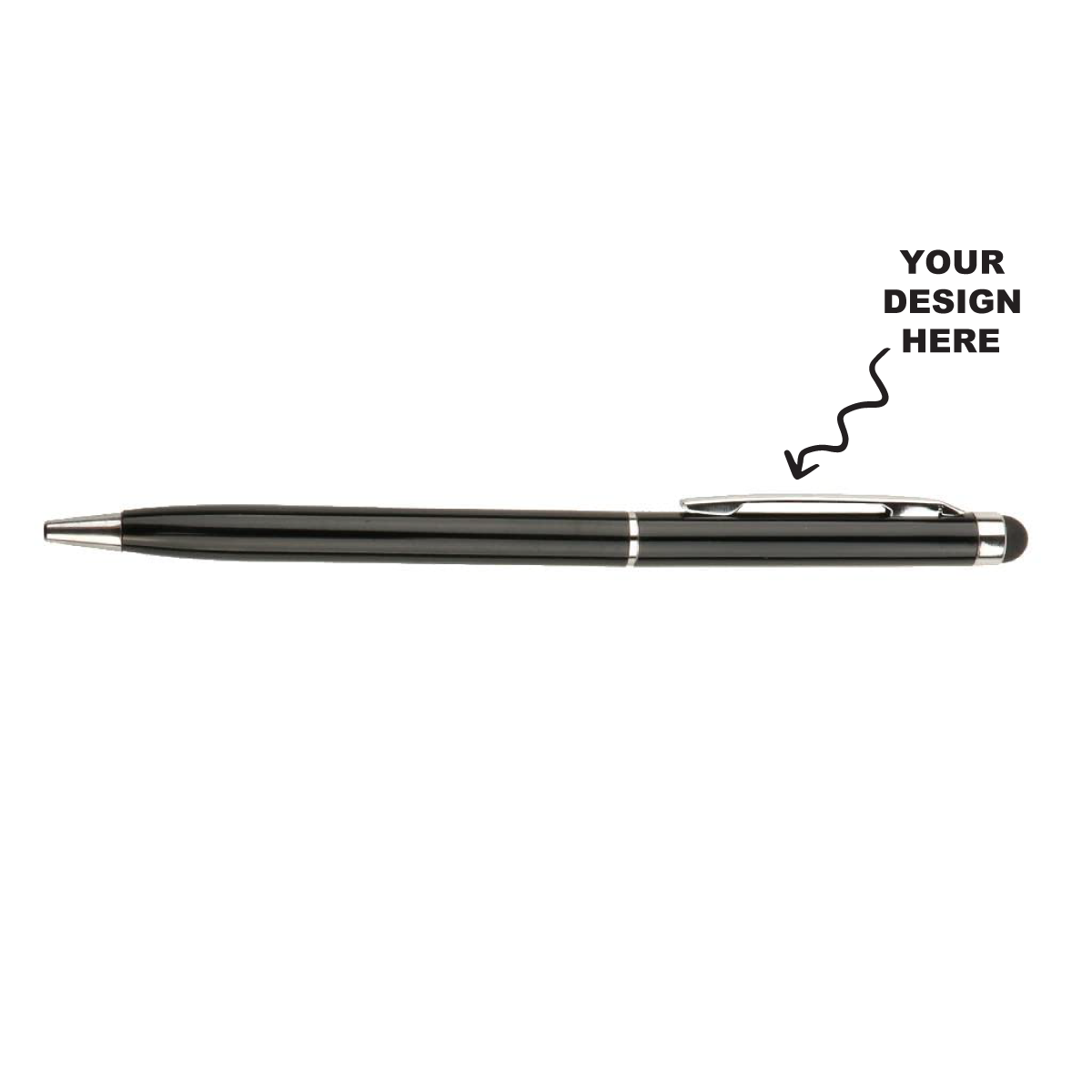 Personalized Engraved Black Slim Metal Stylus Ball Pen – Custom Name & Logo Pen for Corporate Gifting, Office Use & Promotional Gifts RPM1001 - The Gifting Marketplace