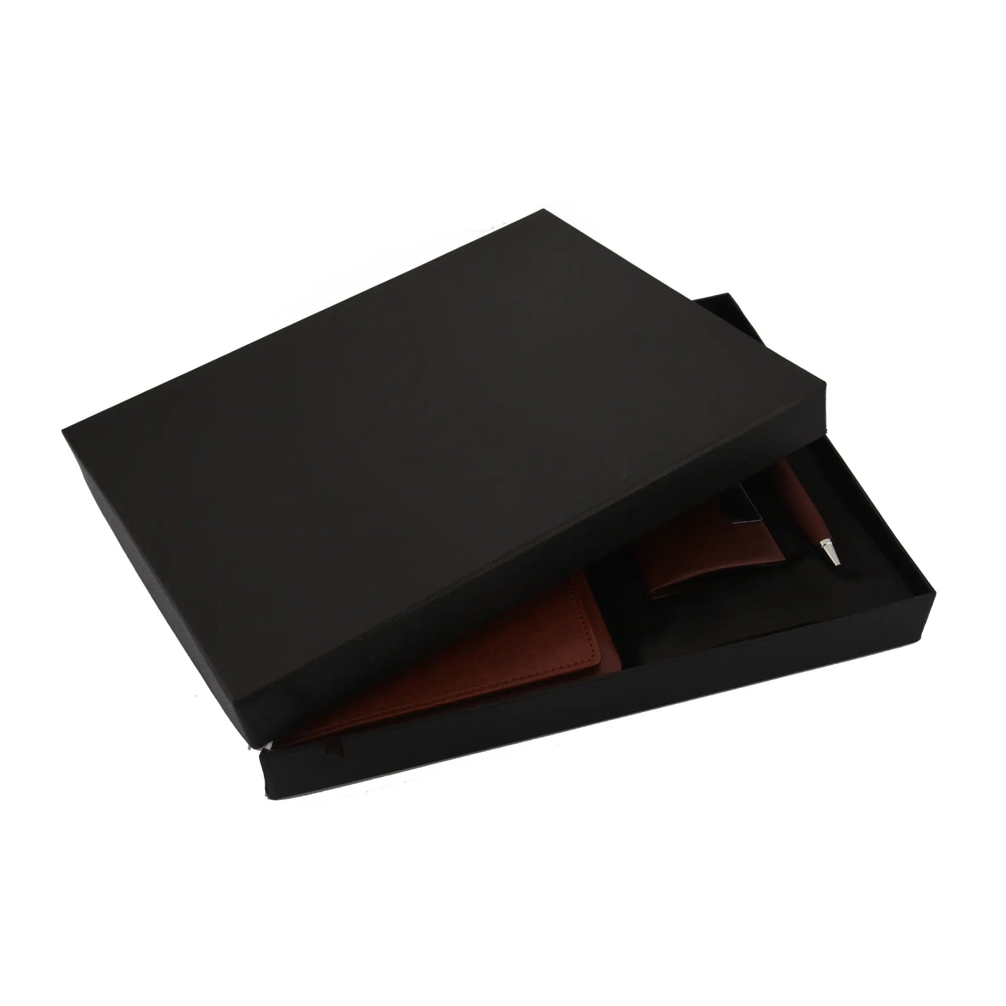 Brown Notebook Diary, Keychain, Cardholder, and Pen 3in1 Combo Gift Set - For Employee Joining Kit, Corporate, Client or Dealer Gifting, Events Promotional Freebie JKSR161 - The Gifting Marketplace