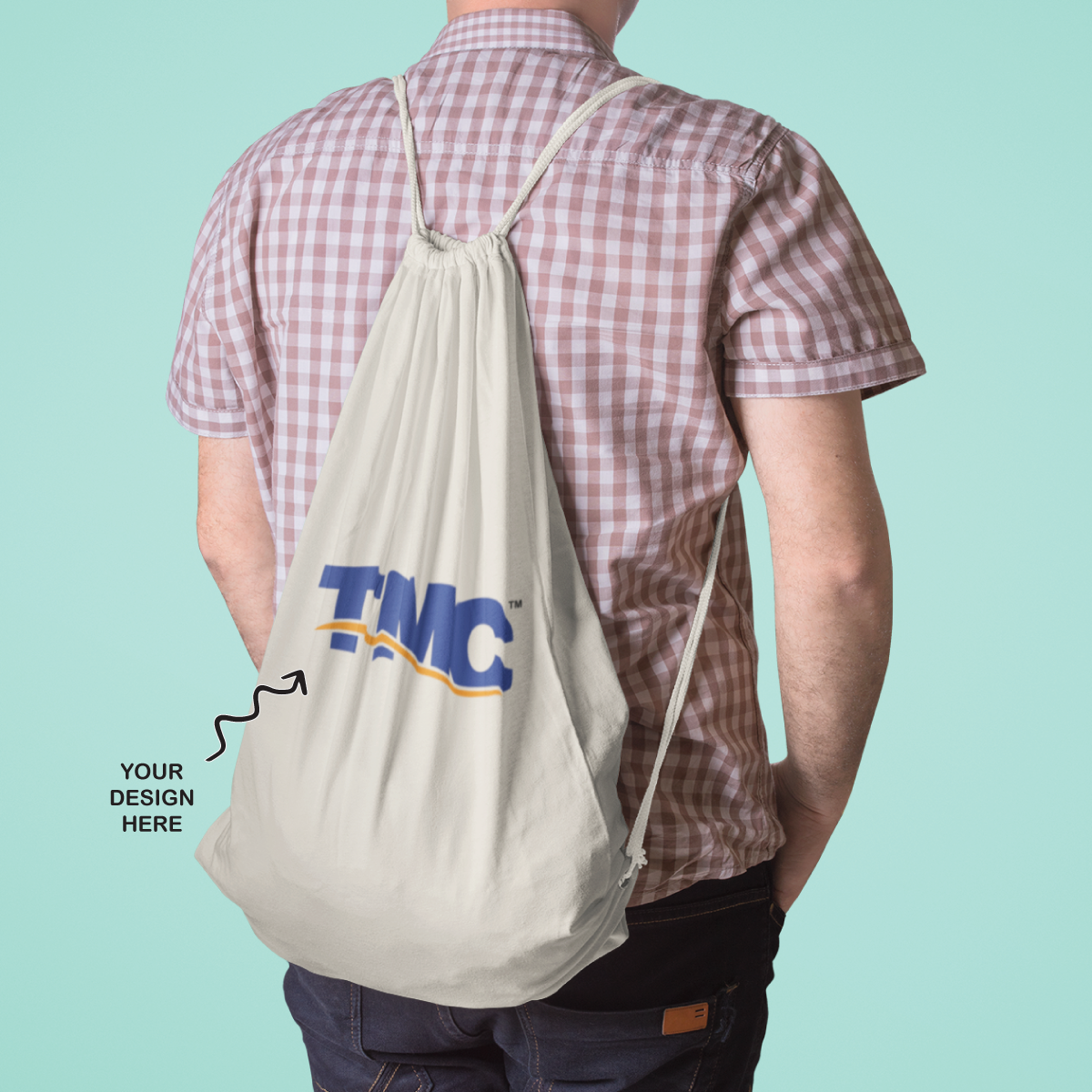 Personalized White Promotional Drawstring Bag - For Corporate Gifting, Event or Exhibition Freebies, Promotions JKDSB01