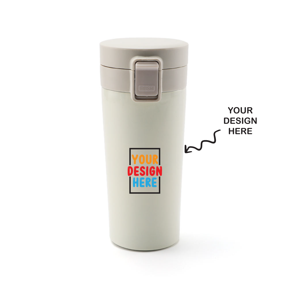 Personalized White Vacuum Insulation Travel Coffee Cup - Hot and Cold - For Corporate Gifting, Return Gift, Event Freebies or Promotional Giveaway TGMGC-110