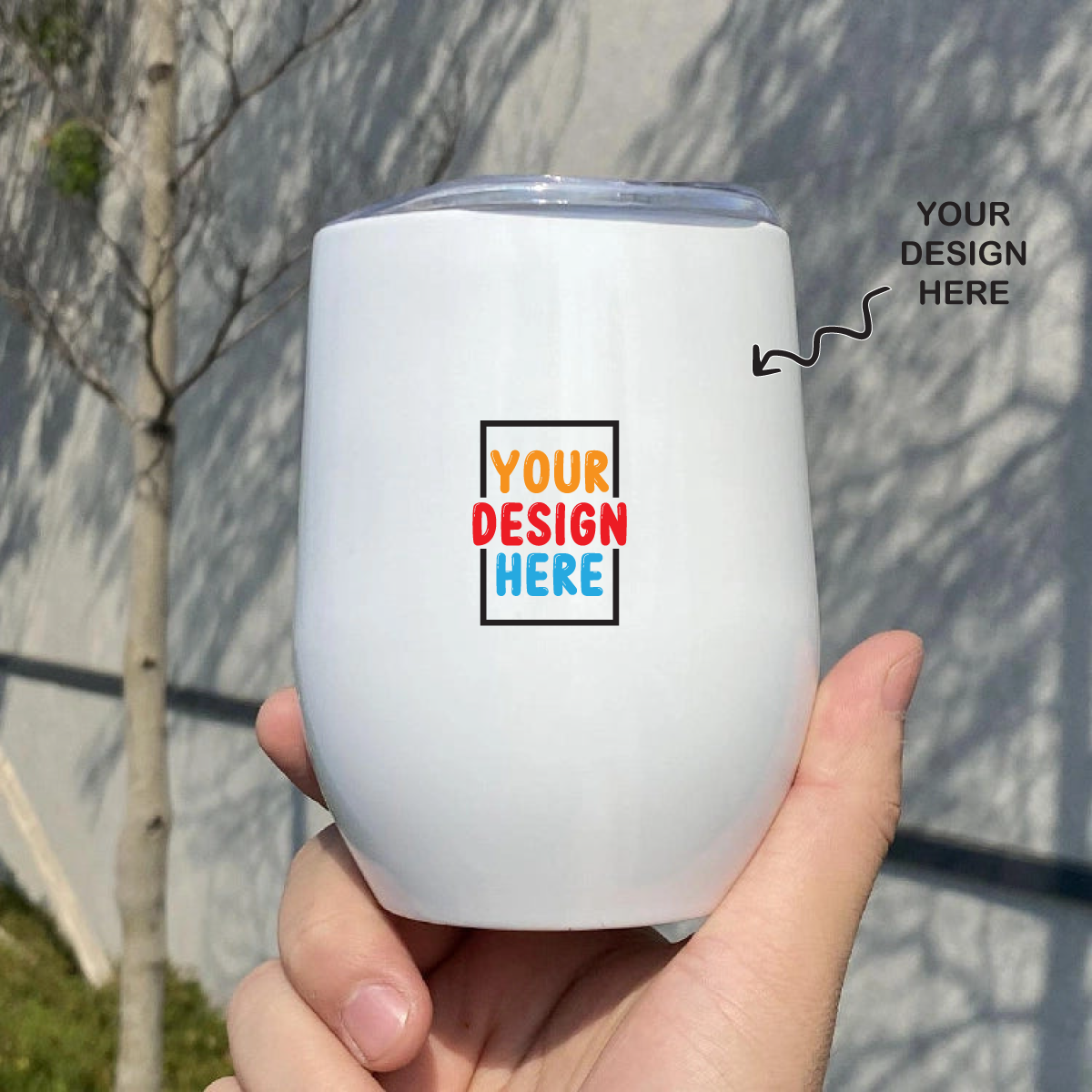 Personalized White Wine Tumbler - For Corporate Gifting, Return Gift, Gifts for Events Promotional Giveaway TGMGC-232