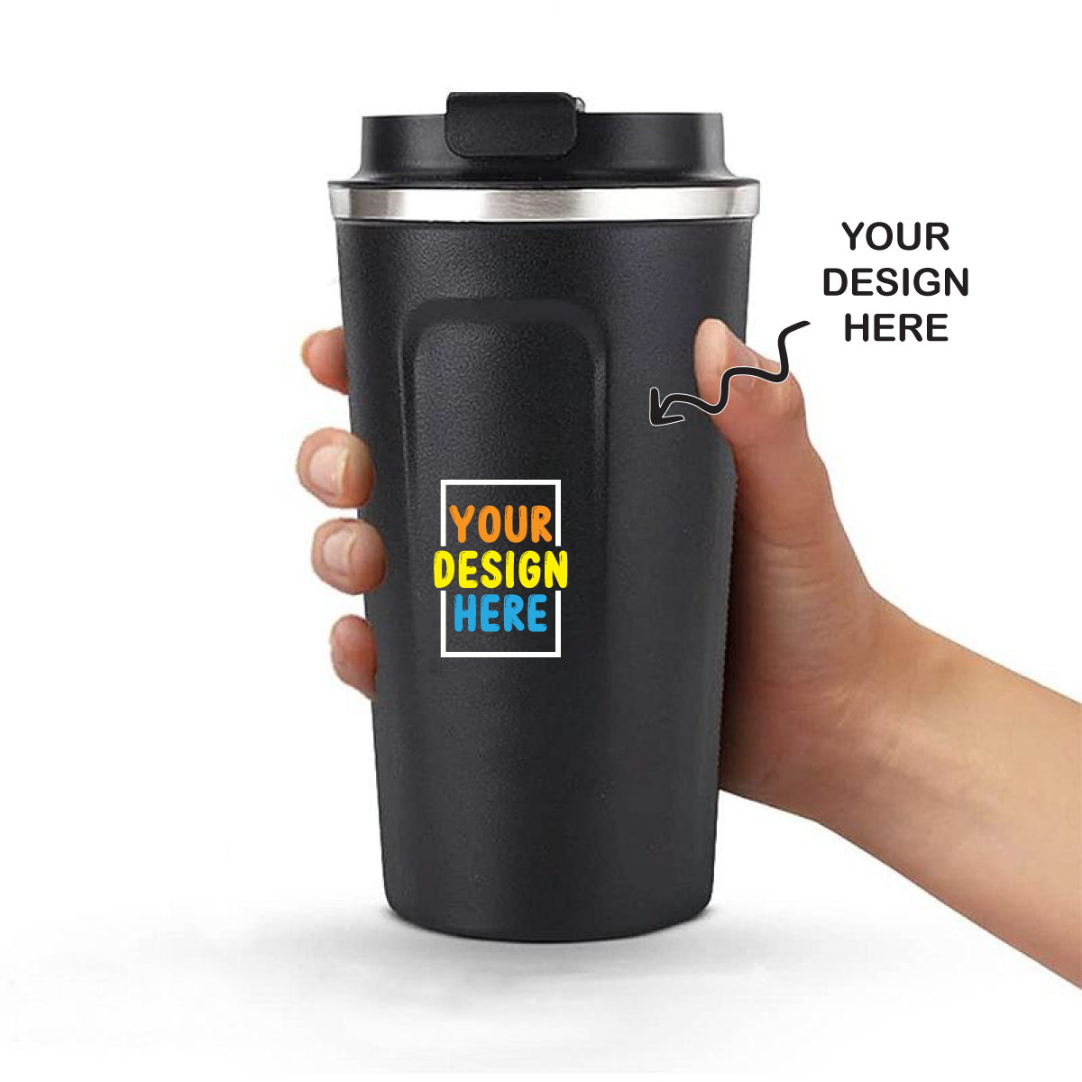 Personalized Black Premium Travel Tumbler 500ml - For Corporate Gifting, Return Gift, Gifts for Events Promotional Giveaway TGMGC-413