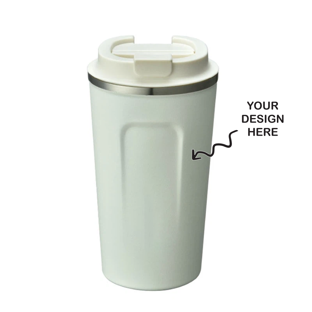 Personalized White Premium Travel Tumbler 500ml - For Corporate Gifting, Return Gift, Gifts for Events Promotional Giveaway TGMGC-414