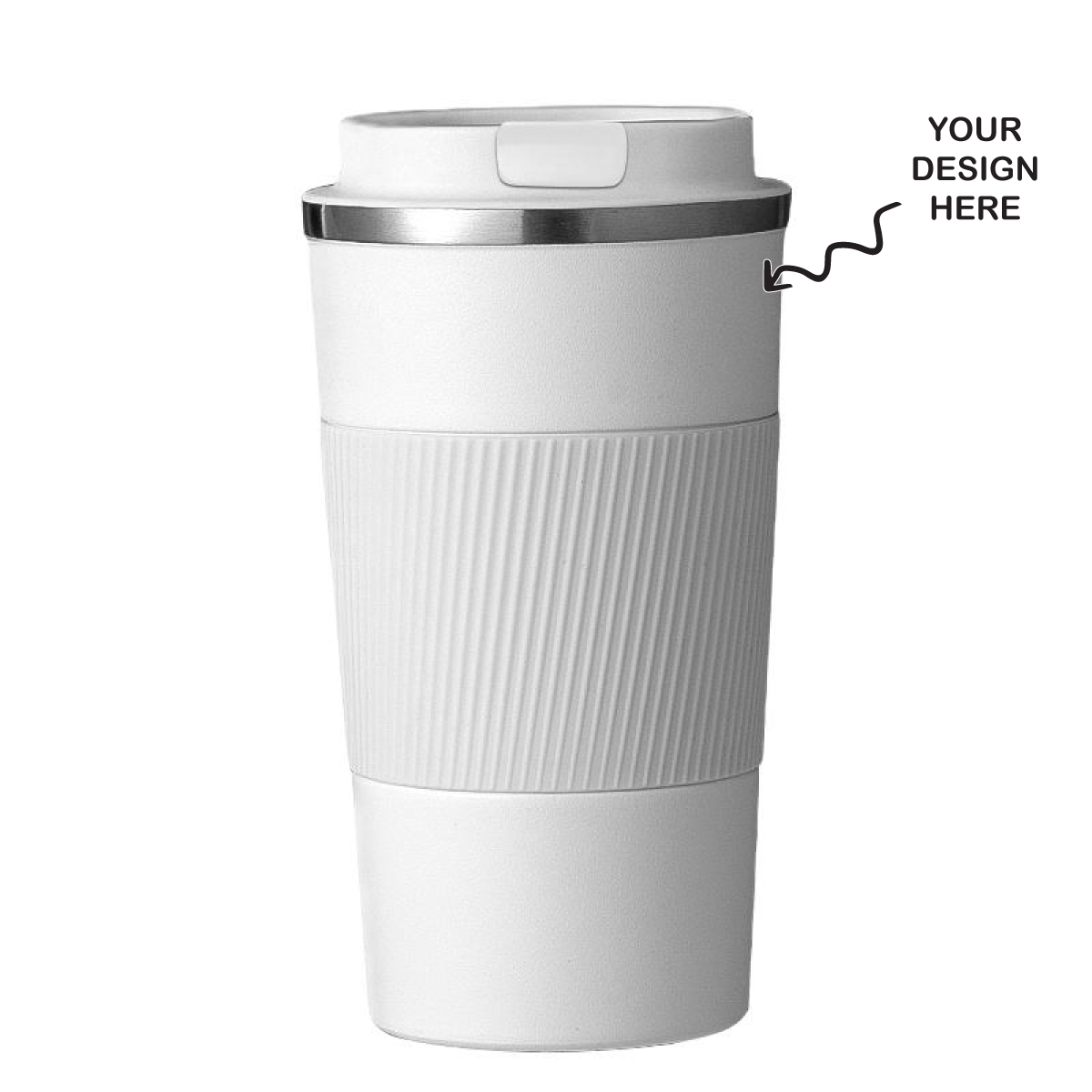 Personalized White Anti-Slip Gripper Tumbler 500ml - For Corporate Gifting, Return Gift, Gifts for Events Promotional Giveaway TGMGC-425