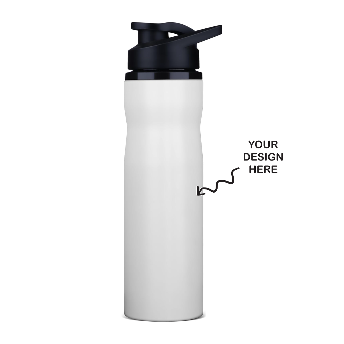 Personalized White Steel Sports Sipper Water Bottle - 750ml - For Corporate Gifting, Return Gift, Event Freebies and Promotions TGMGC-92W