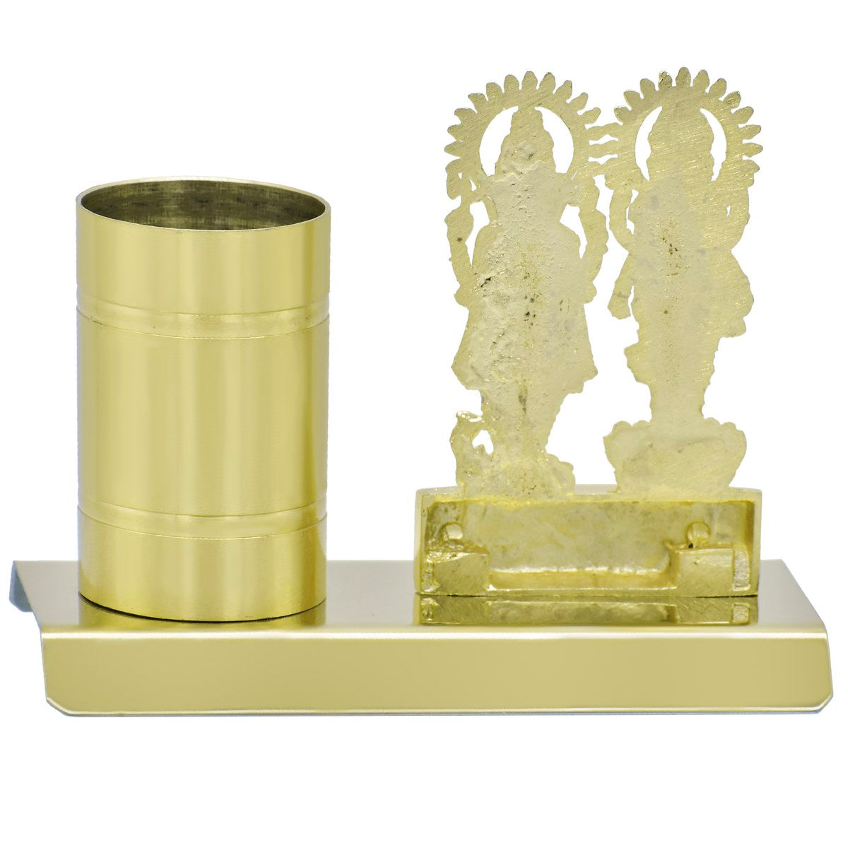 Desktop Golden Shri Laxmi Ganesh With Pen Stand - For Corporate Gifting, Diwali Gifting for Employees, Dealers, Stakeholders, Customers JATT659