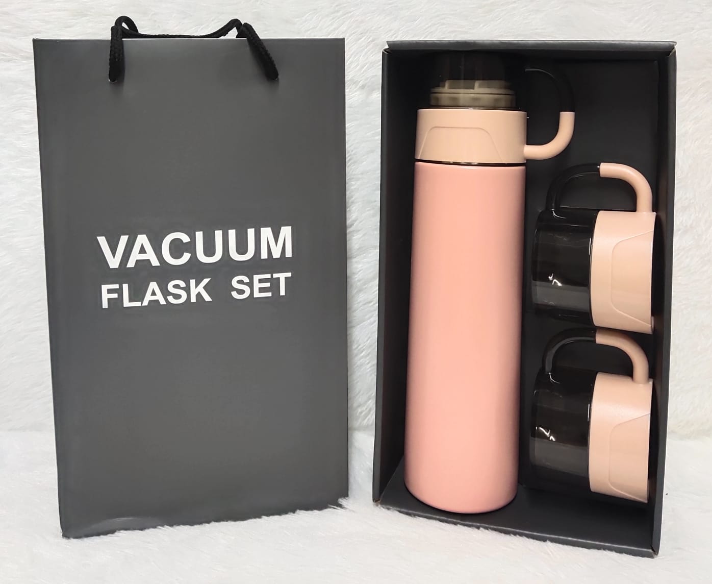 Steel Insulated Vacuum Flask Set with 3 Steel Cups Combo - Assorted Mix Colors - For Return Gift, Corporate Gifting, Office or Personal Use TGMGC-465