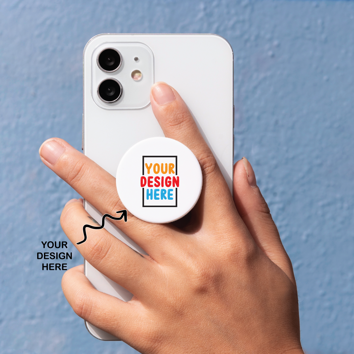 Customized or Personalized White Expandable Phone Mount - For Corporate Gifting, Event Freebies, Promotions, College or Company Events TGMPG