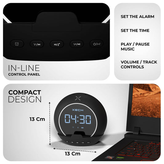Personalized Wireless Bluetooth Speaker, Digital Clock, and Alarm - For Corporate Gifting, Office Gift Item, Return Gift, Event Gifts, Promotions XT3
