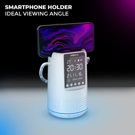 Personalized Multipurpose Wireless Speaker cum Alarm Clock, Smartphone or Pen Stand, with RGB lights - For Corporate Gifting, Office Gift Item, Return Gift, Event Gifts, Promotions XT2