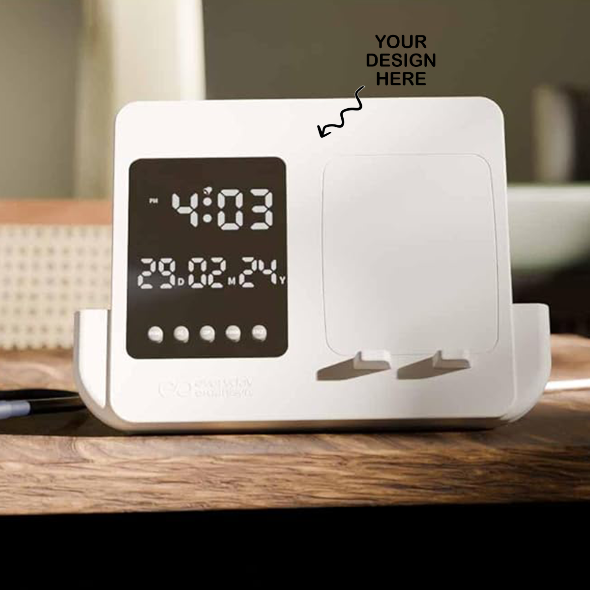 Personalized Multifunctional LED Desk Alarm Clock with Phone Holder & Pen Stand - For Corporate Gifting, Office Gift Item, Return Gift, Event Gifts, Promotions XT39