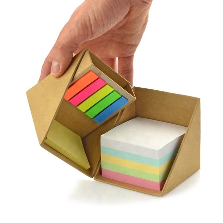 Personalized Eco-Friendly Stationary Cube with Sticky Memo Pad and Pen Holder - For Corporate, Client or Dealer Gifting, Promotional Freebie BGB47C