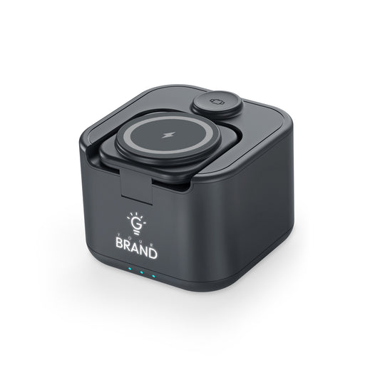 Personalized Logo Glow Multipurpose Bluetooth Speaker cum 3 in 1 Wireless Charger - For Corporate Gifting, Event Gifting, Freebies, Return Gift, Promotions - HK10286 - The Gifting Marketplace