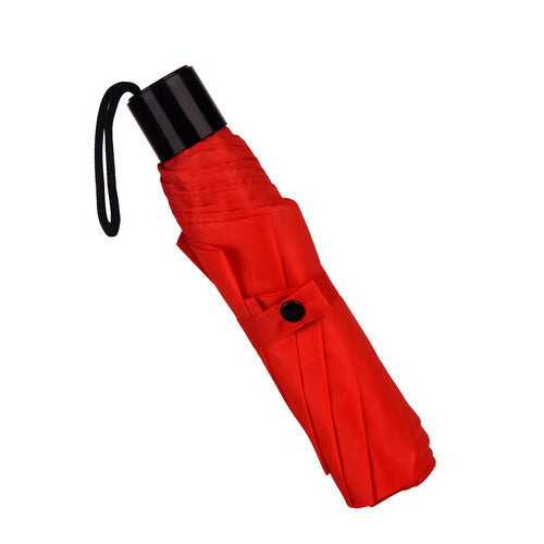 Corporate umbrella and bottle gift set featuring a stylish red folding umbrella for employees