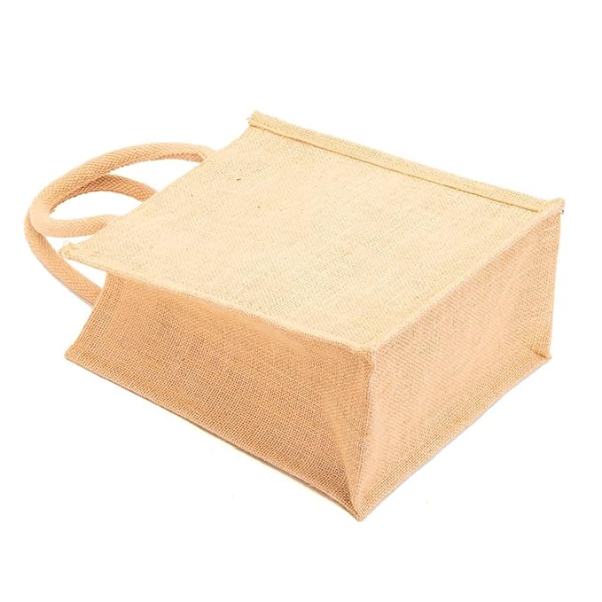 Custom jute bags for corporate gifts with sturdy handles and spacious design, perfect for branding.