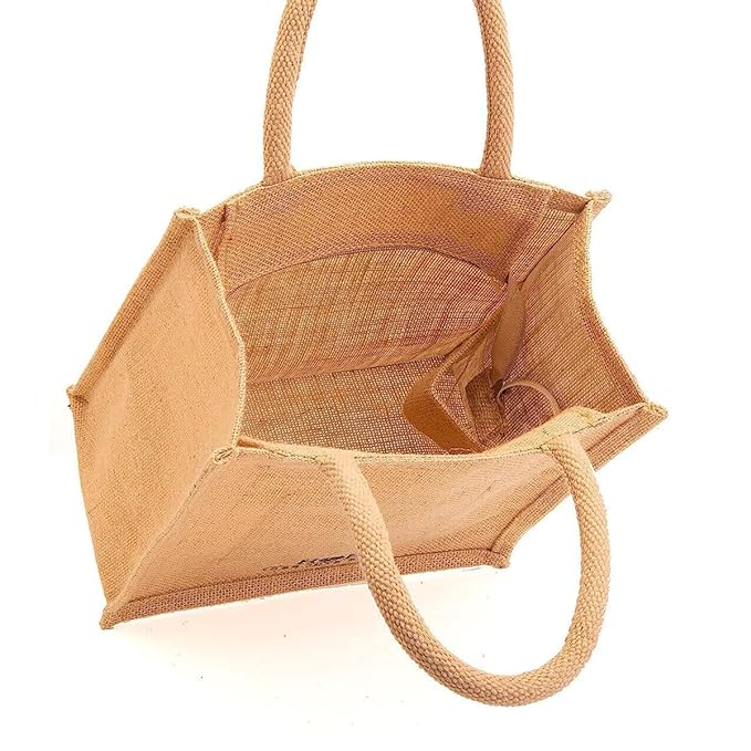 Inside view of a custom jute bag from The Gifting Marketplace, ideal for corporate gifts