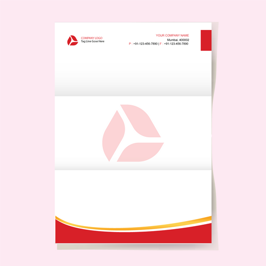 Customized 100 GSM Letterhead with professional design and logo space for branding