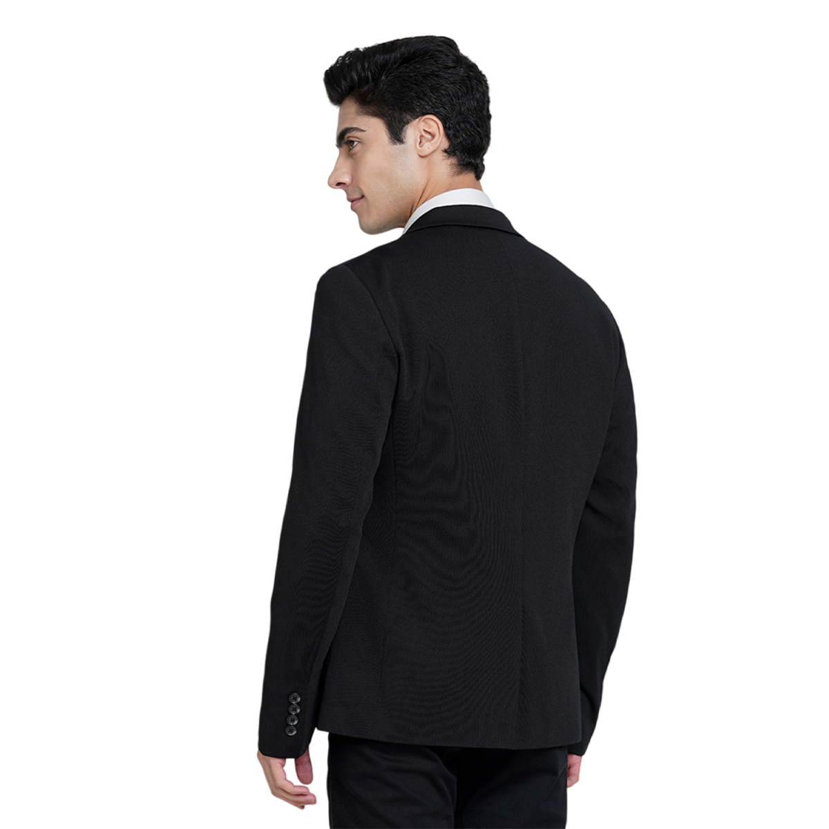 Back view of Customized Black Jack&Jones Daniel Knit Blazer with Company Logo Branding