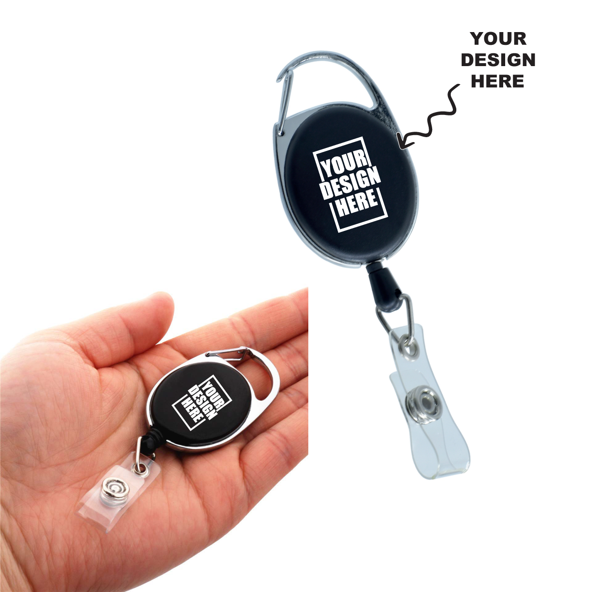Customized Black YoYo Clip with Personalized Design Feature for Easy Access and Use