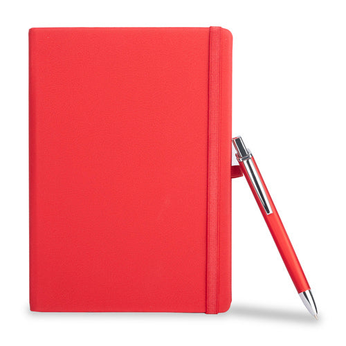 Customized red pen notebook combo for employee onboarding and welcome kits
