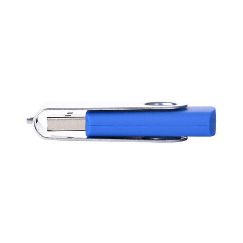 Customized USB for giveaways featuring a sleek blue design with metal clip for easy portability