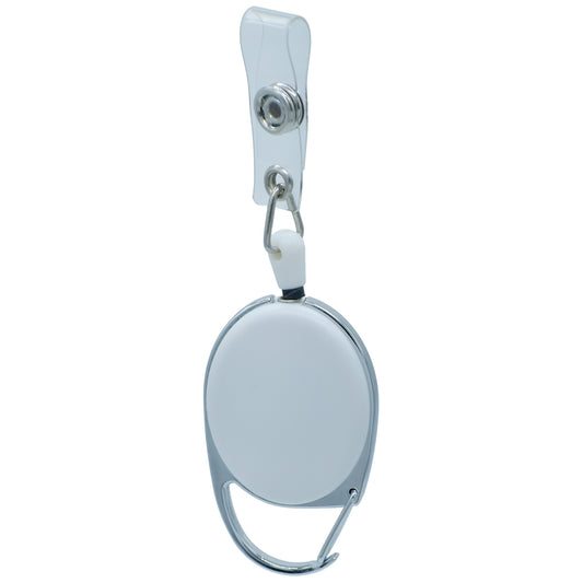 Customized White YoYo Clip with a sturdy design for easy attachment to badges and ID cards