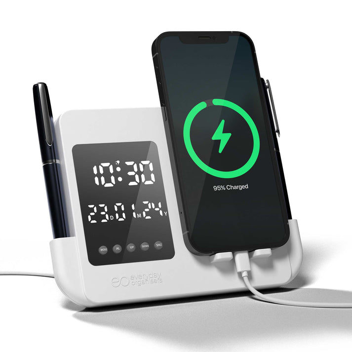 Personalized Multifunctional LED Desk Alarm Clock with Phone Holder & Pen Stand - For Corporate Gifting, Office Gift Item, Return Gift, Event Gifts, Promotions XT39