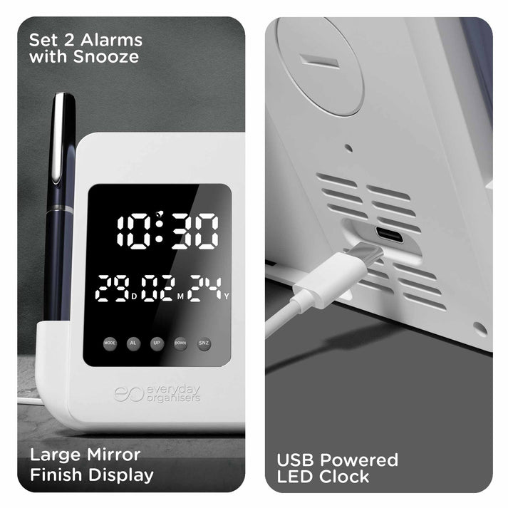 Personalized Multifunctional LED Desk Alarm Clock with Phone Holder & Pen Stand - For Corporate Gifting, Office Gift Item, Return Gift, Event Gifts, Promotions XT39