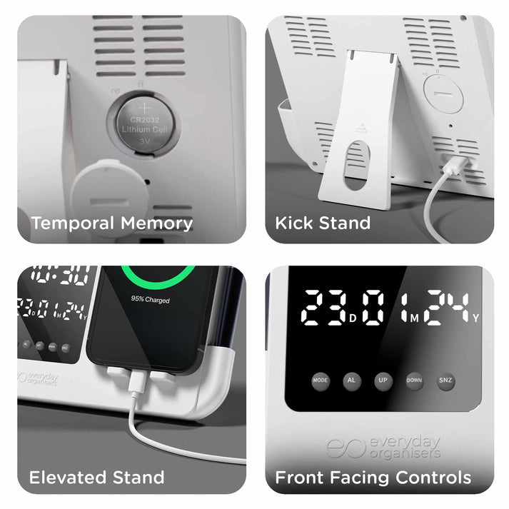 Personalized Multifunctional LED Desk Alarm Clock with Phone Holder & Pen Stand - For Corporate Gifting, Office Gift Item, Return Gift, Event Gifts, Promotions XT39