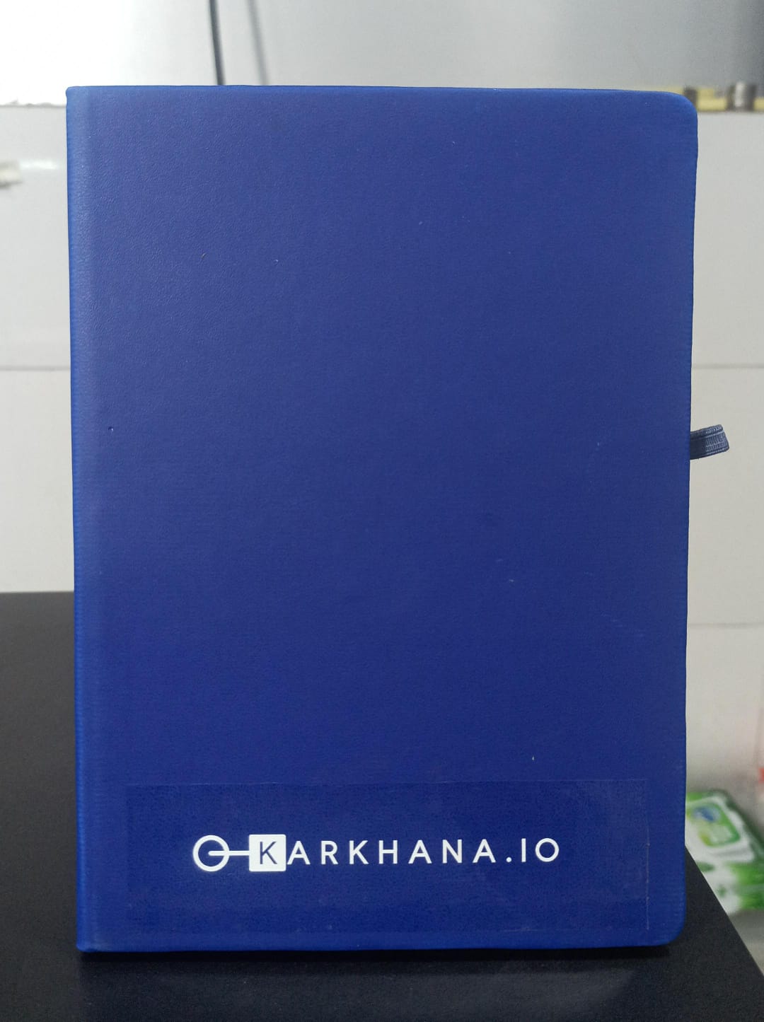 Personalized logo printed A5 notebook in blue with a sleek design for custom branding