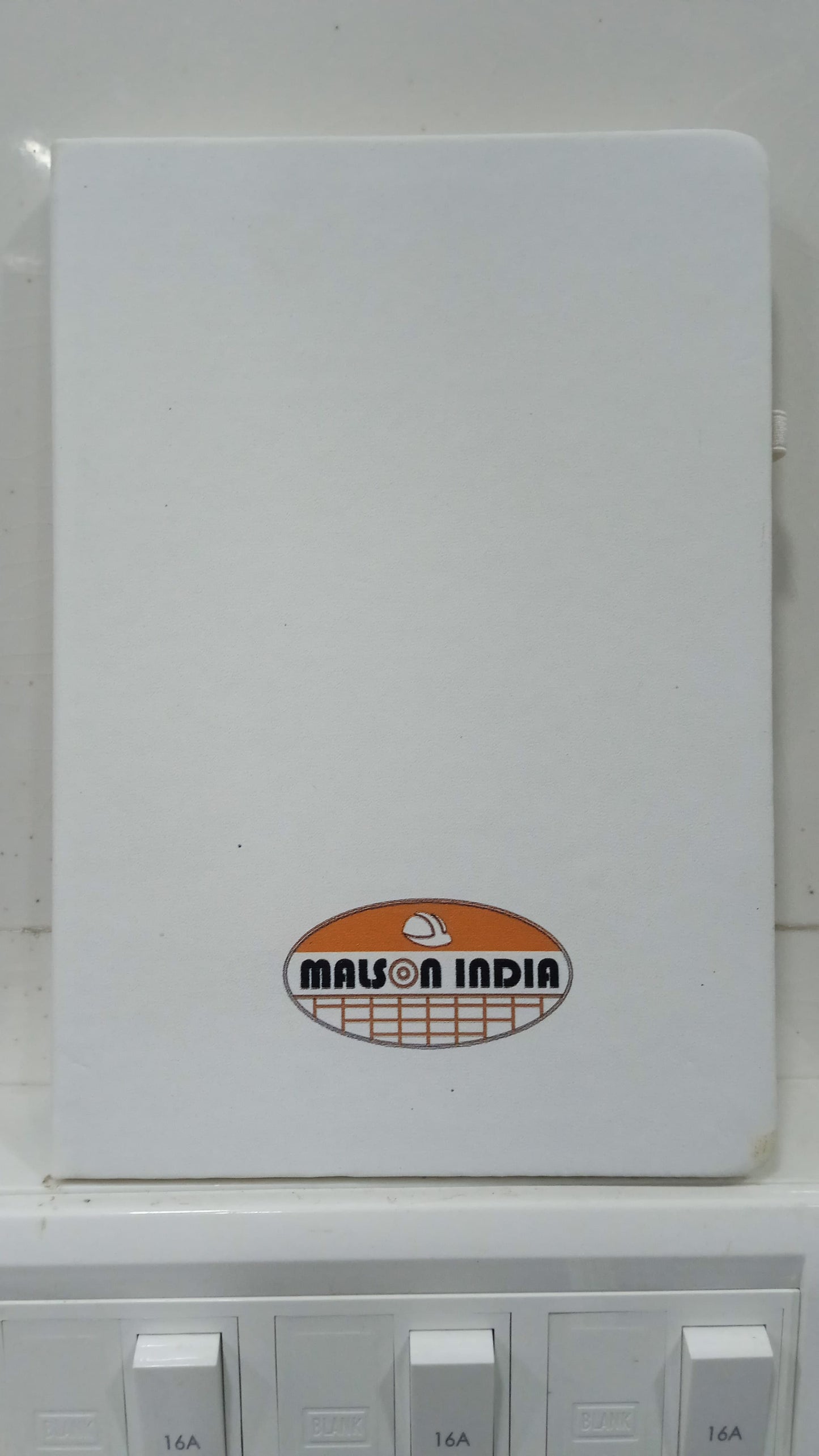 Personalized logo printed A5 notebook with a sleek white cover for custom branding
