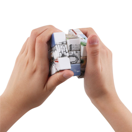 Personalized Plain White Logo All Sides Printed Rubik's Cube - For Client, Dealer, or Corporate Gifting, Events Promotional Freebie BGP10.A