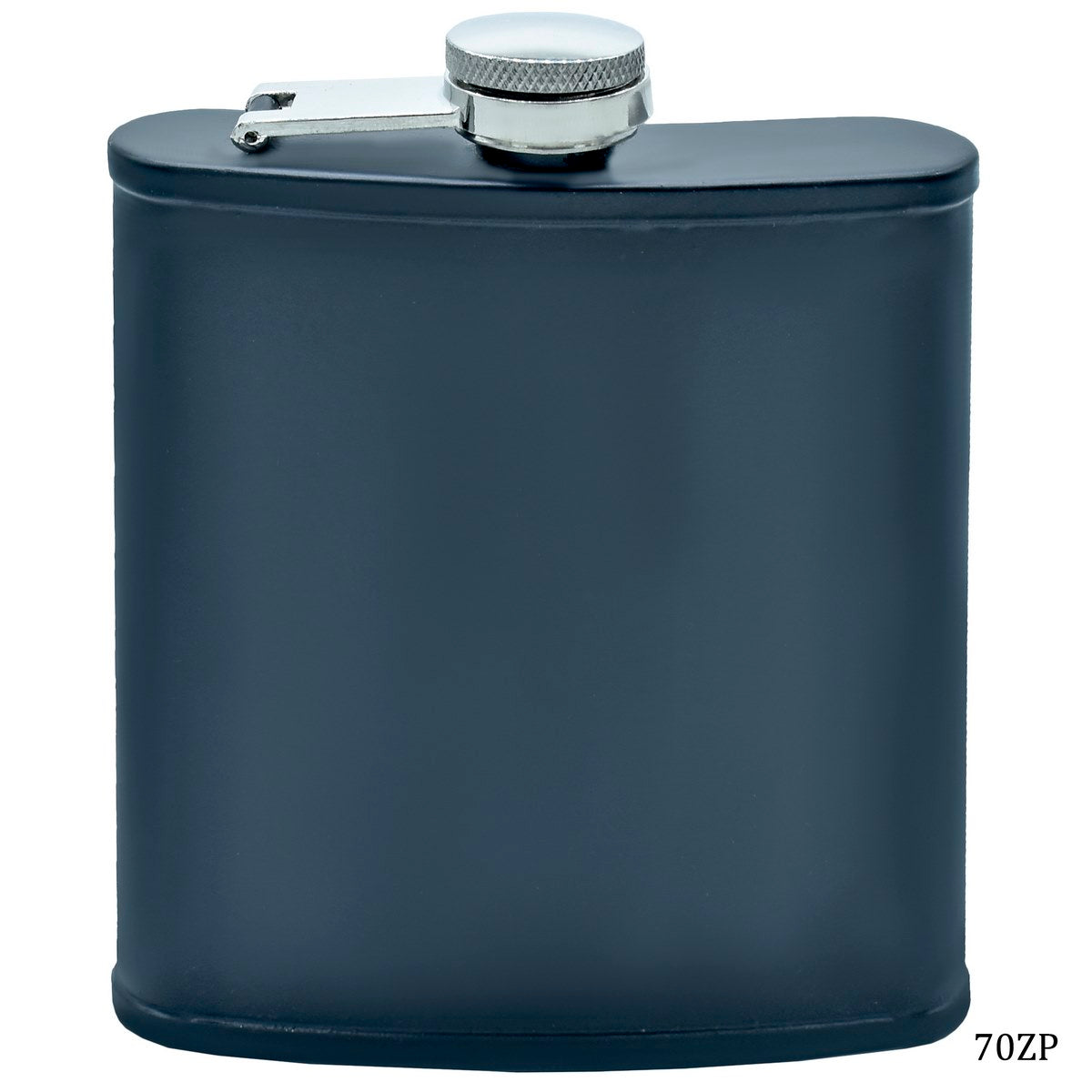 Personalized black hip flask with a sleek design and secure screw top for easy carrying