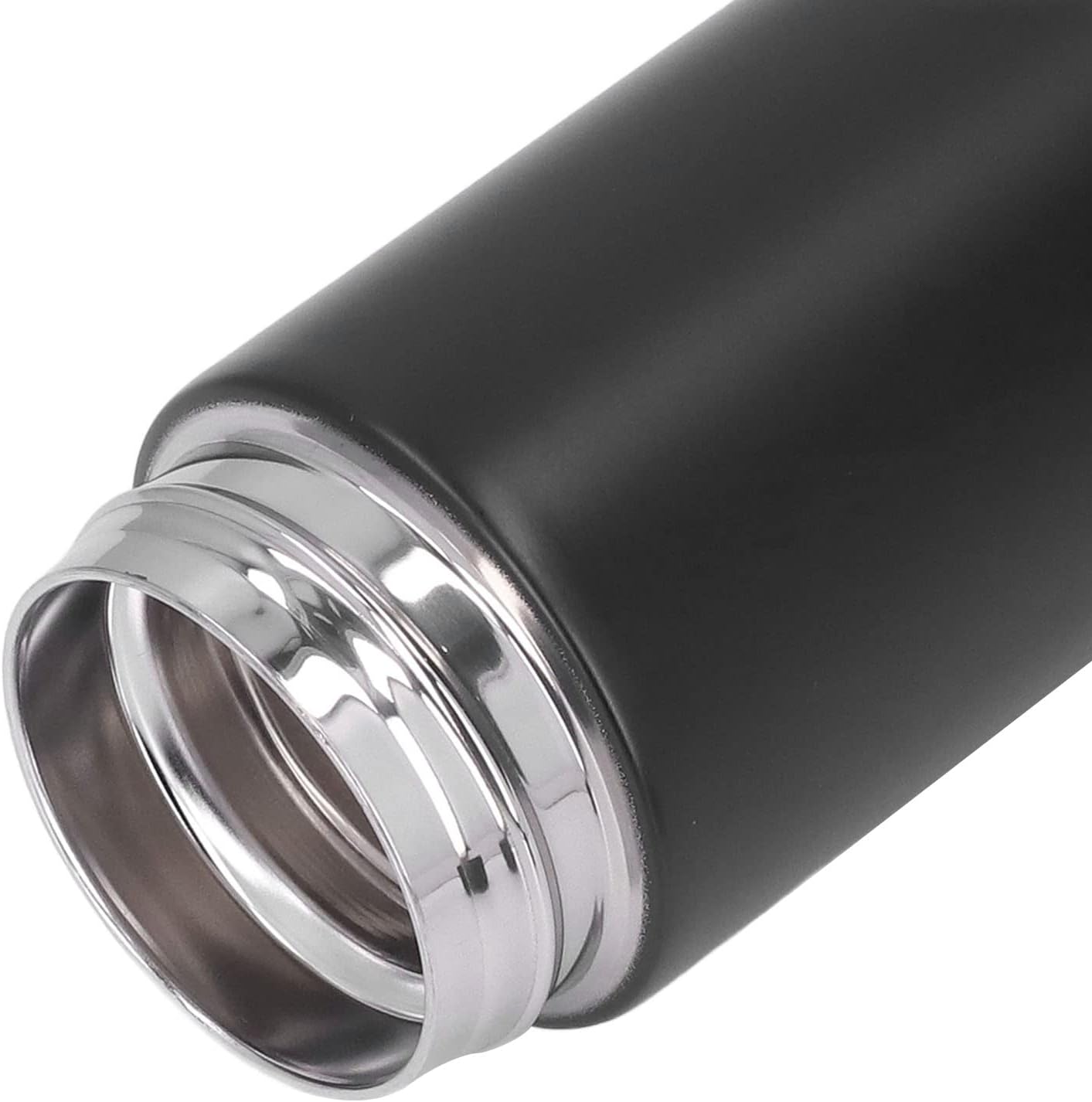 Personalized black non temperature steel water bottle with a sleek design and durable finish