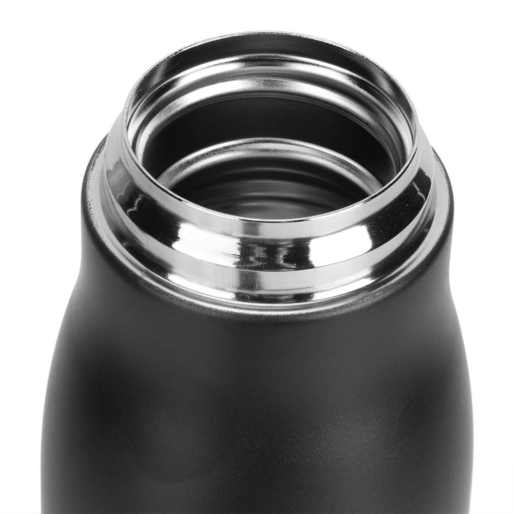 Personalized black rope handle metal bottle top view showcasing a sleek and modern design