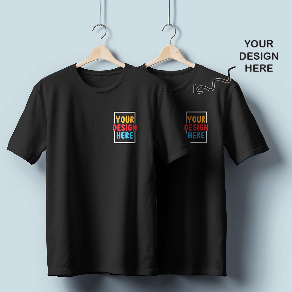Personalized Black Promotional T-Shirt Corporate Event Wear