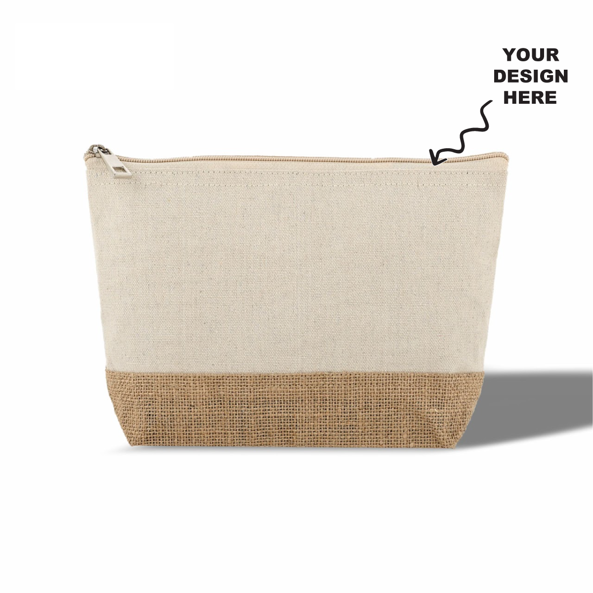 Personalized cotton jute pouch with customizable area for unique designs and stylish use