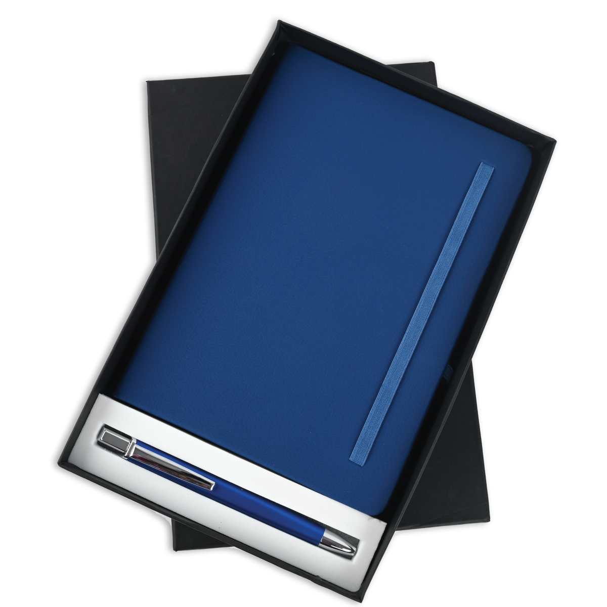 The Gifting Marketplace personalized pen and notebook set in blue, perfect for new employees