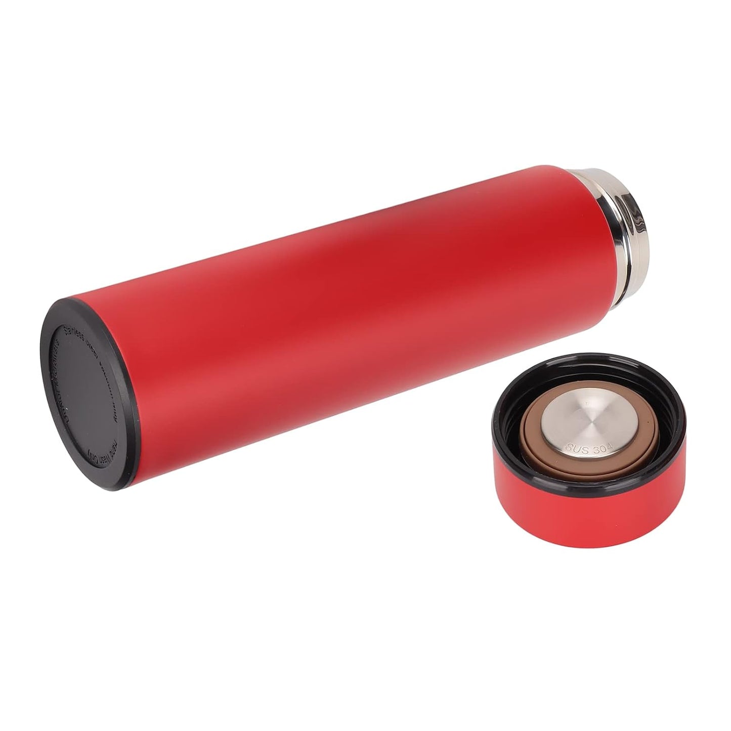 Personalized Red Non-Temperature steel water bottle with a sleek design and removable cap