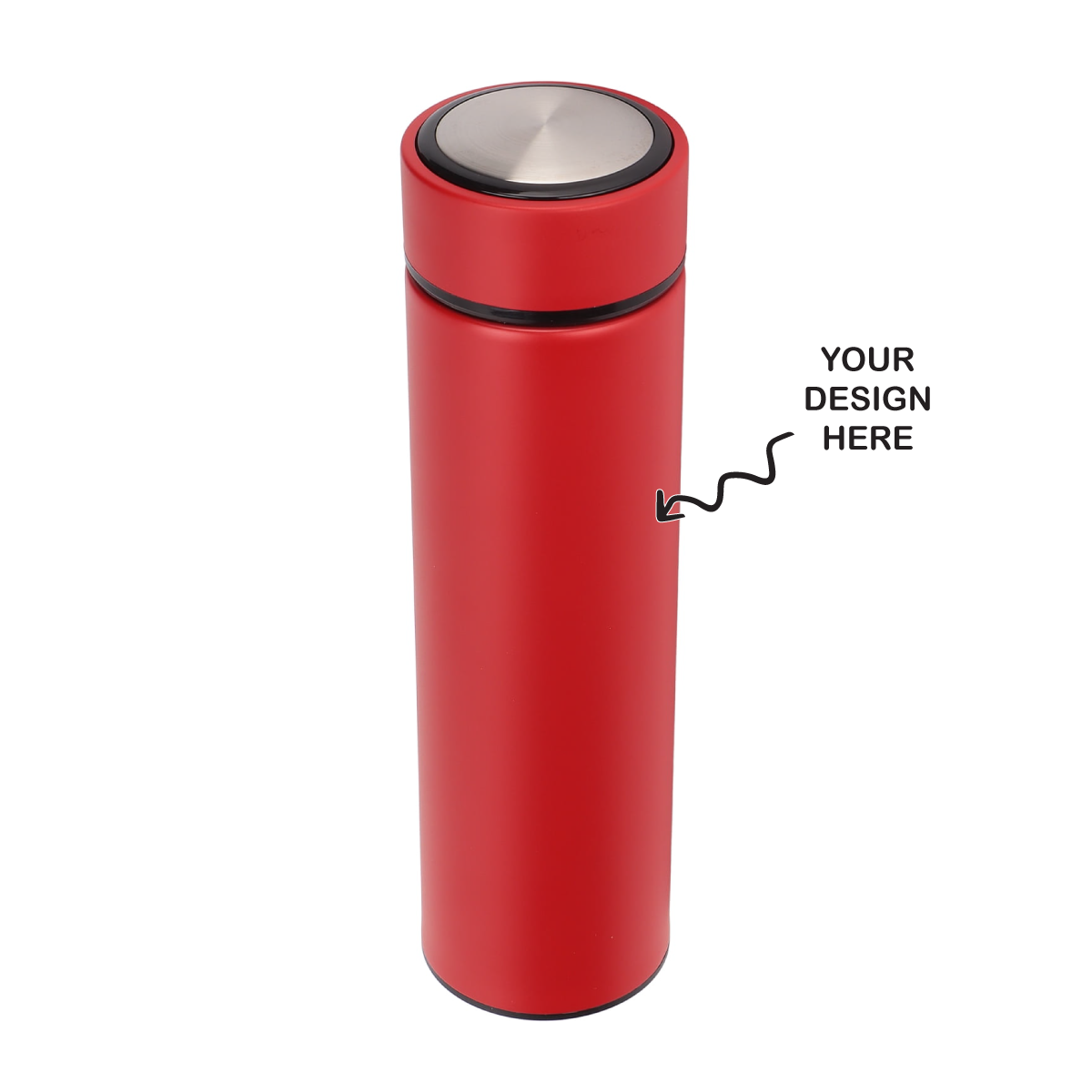 Personalized Red Non-Temperature steel water bottle with customizable design feature for unique styling