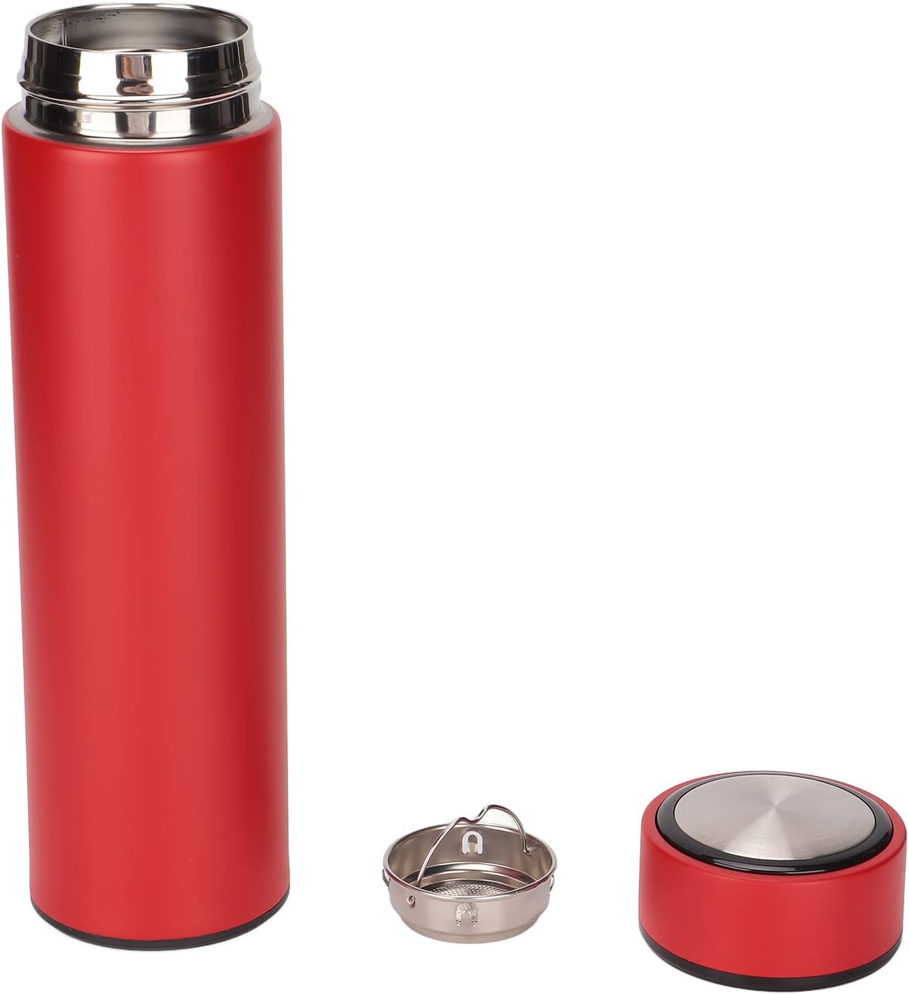 Personalized Red Non-Temperature steel water bottle with a sleek design and removable lid