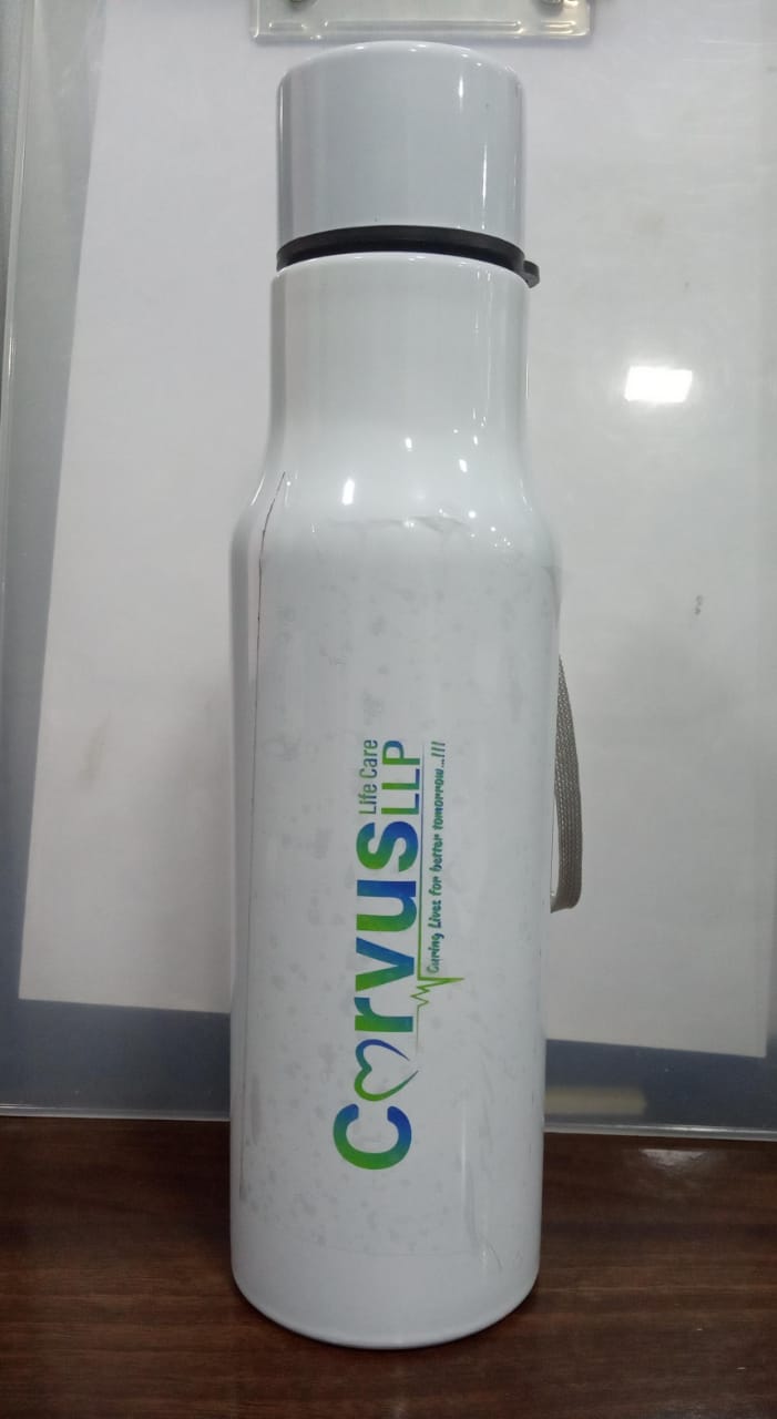Personalized stainless steel white water bottle with modern design for daily hydration