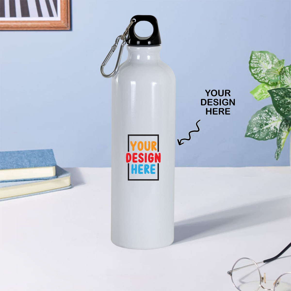Personalized water bottle gift featuring custom design space for unique personalization