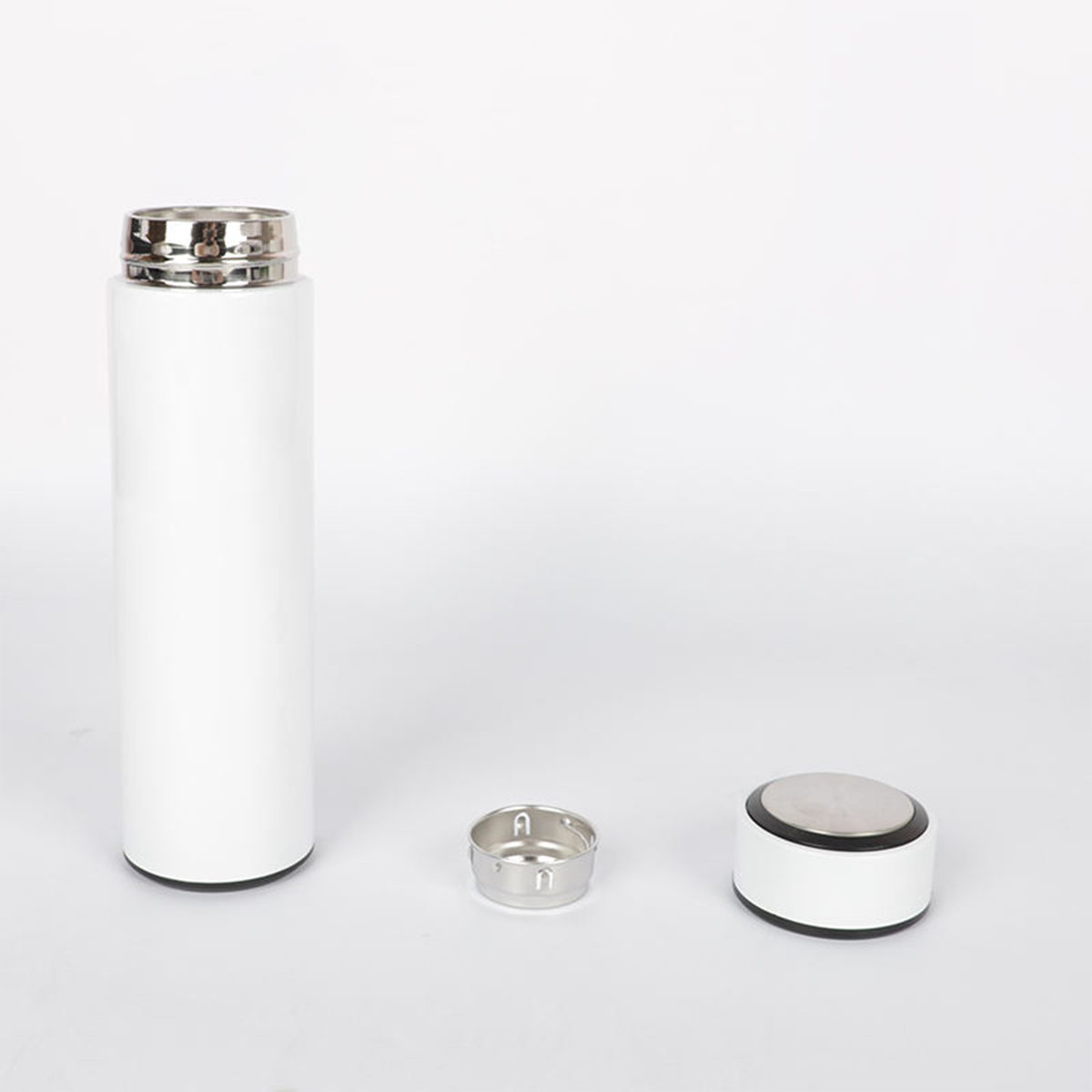 Personalized white non-temperature steel water bottle with detachable lid for custom hydration