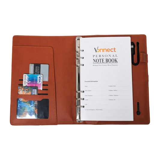 Personalized Brown or Tan Notebook Diary Power bank - For Office Use, Personal Use, Return Gift, or Corporate Gifting - HK5000