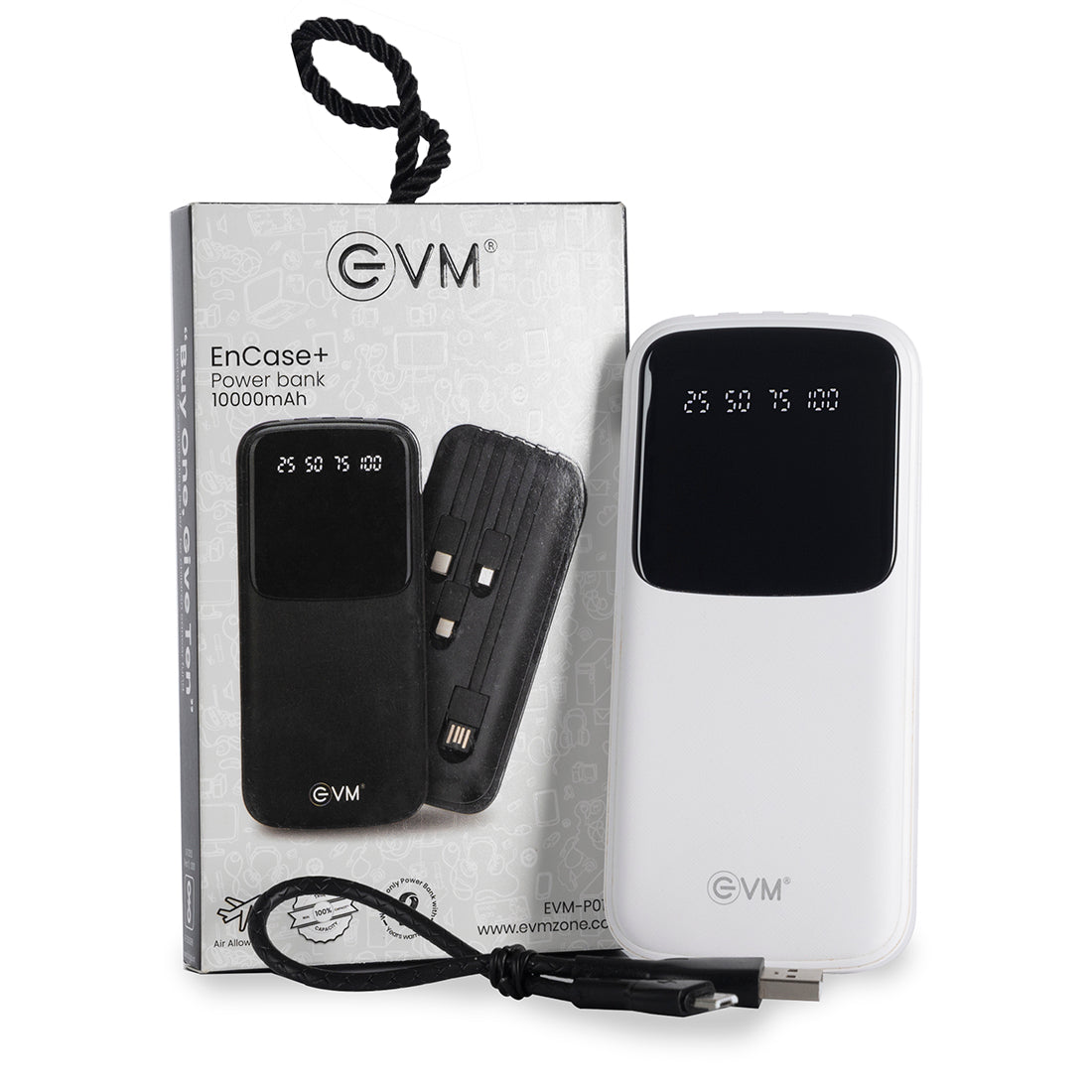 Personalized White 10000mAh Power Bank - For Corporate Gifting, Event Gifting, Freebies, Promotions - P0108