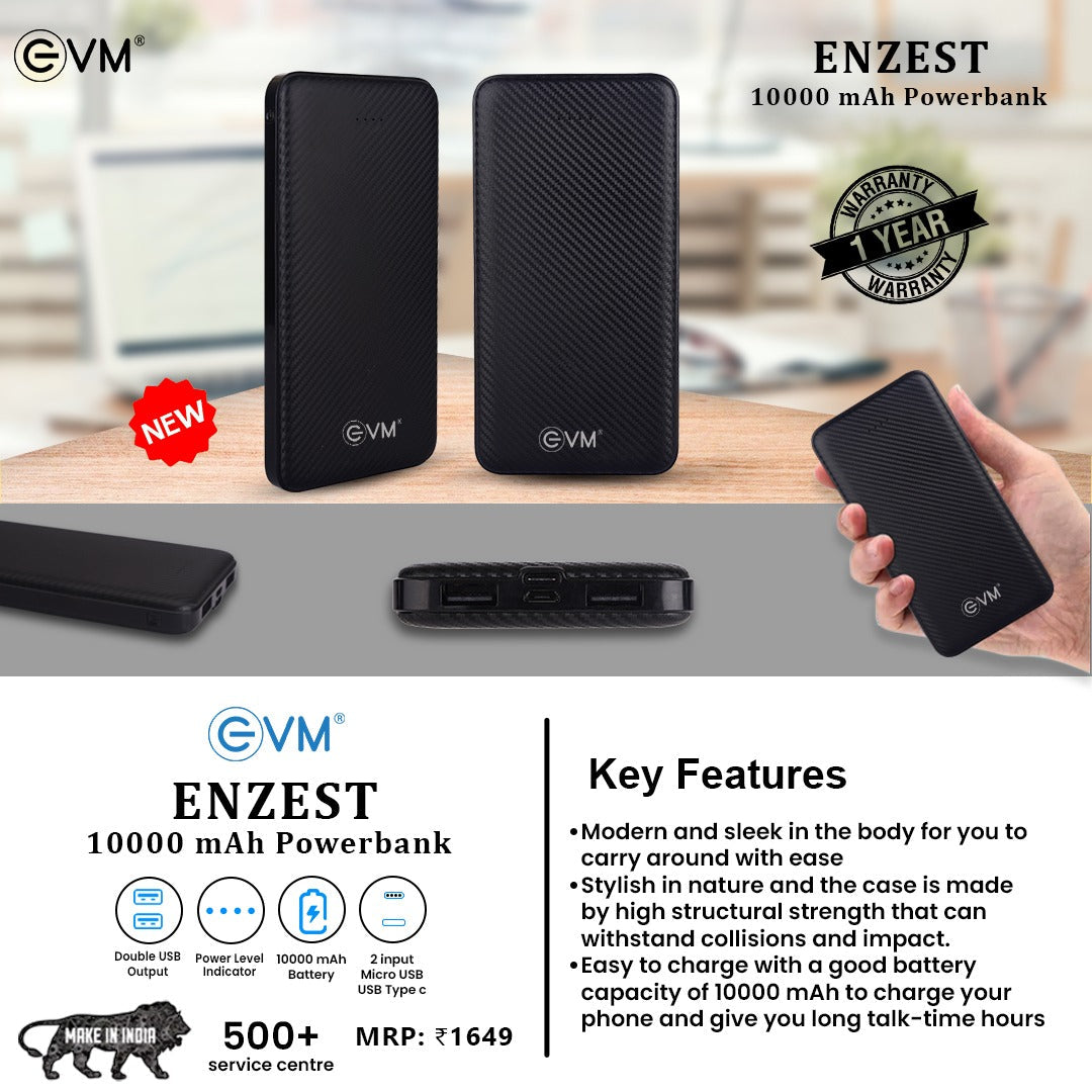 Personalized Black 10000mAh Power Bank - For Corporate Gifting, Event Gifting, Freebies, Promotions - HK1004