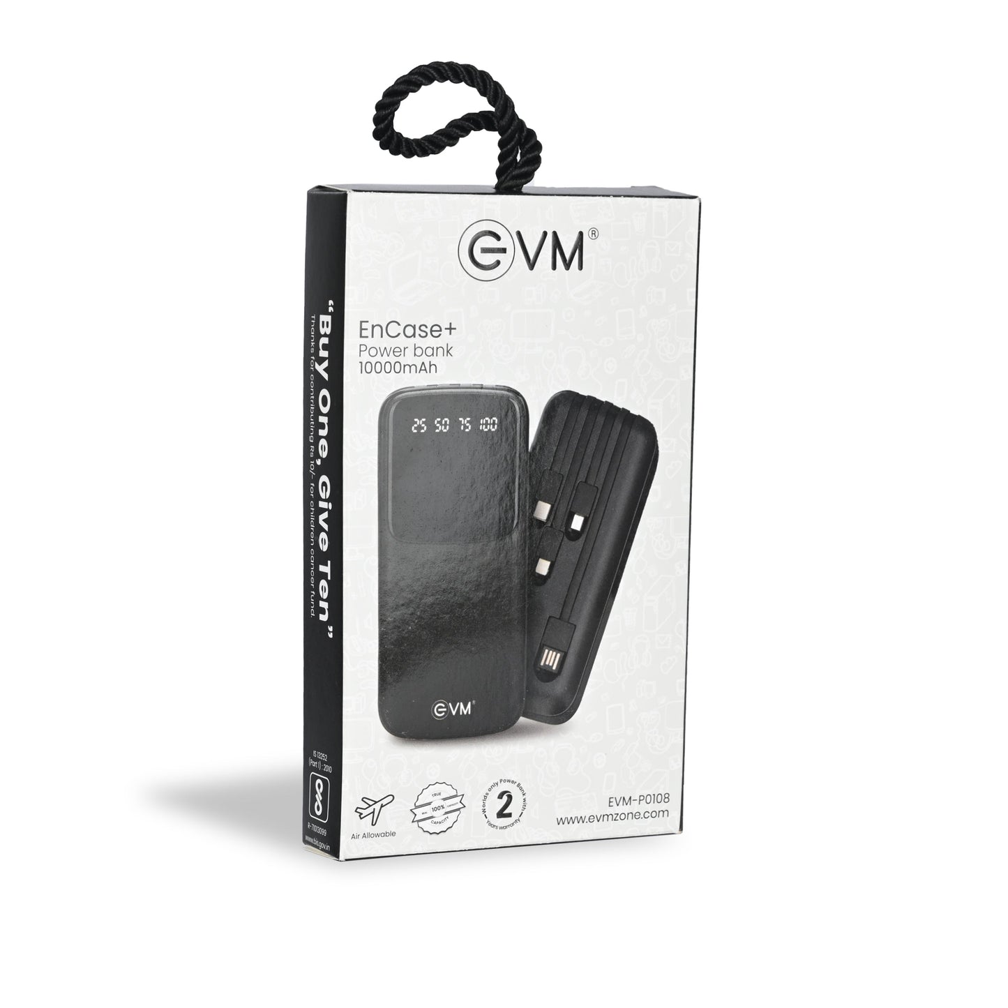 Personalized Black 10000mAh Power Bank - For Corporate Gifting, Event Gifting, Freebies, Promotions - HKP0108