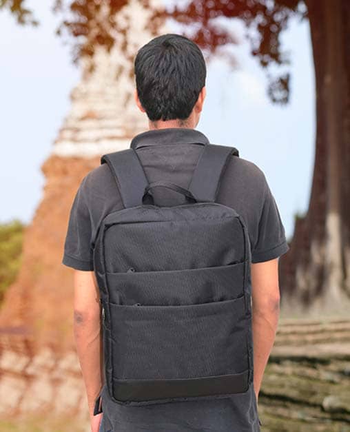 Multi Pocket Black Backpack - For Employees, Travelers, Corporate, Client or Dealer Gifting, Events Promotional Freebies BGS06